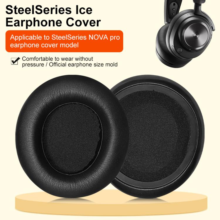 2pcs  Football Net Ice Sensation Leather Earpads For SteelSeries Nova Pro - Black