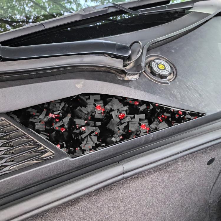 Forged Gold Foil Carbon Fiber Car Front Storage Vents Decorative Sticker for Chevrolet Corvette C8 2020-, Left Driver
