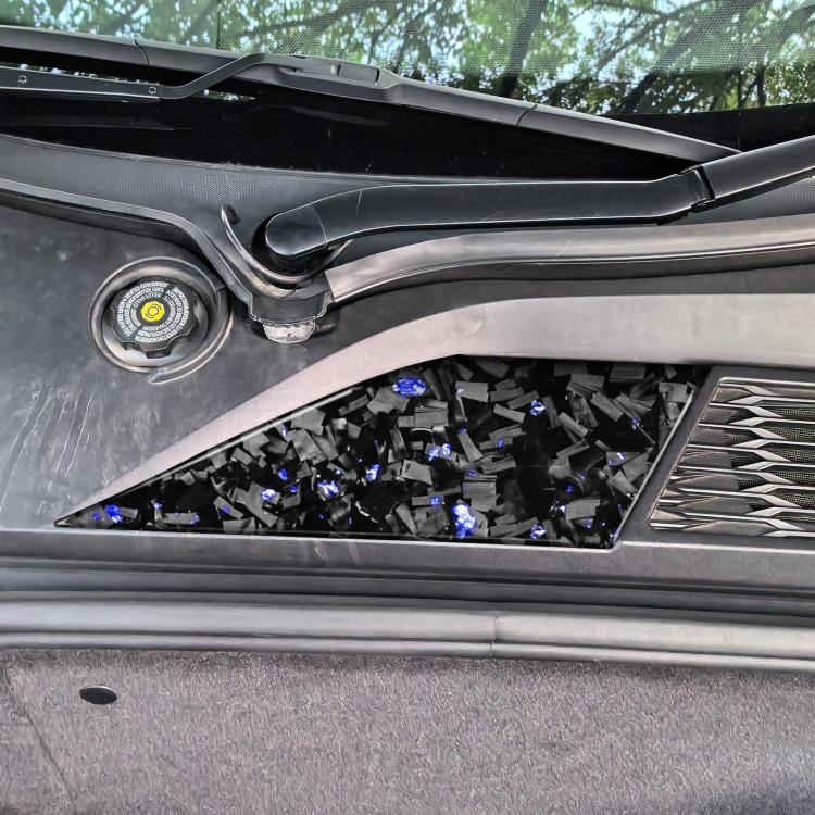 Forged Gold Foil Carbon Fiber Car Front Storage Vents Decorative Sticker for Chevrolet Corvette C8 2020-, Right Driver