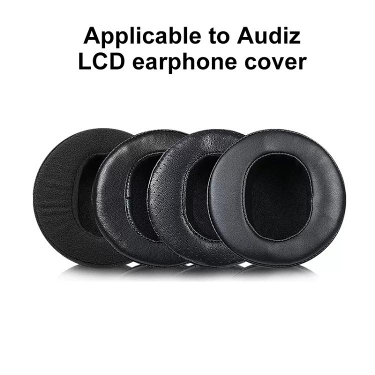 2pcs Sponge Earmuffs Replacement Earpads For Audeze LCD-2 / LCD-3 / LCD-4, Model:Protein Leather - Black