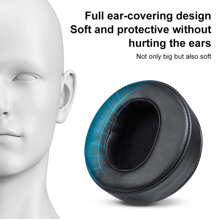 2pcs Sponge Earmuffs Replacement Earpads For Audeze LCD-2 / LCD-3 / LCD-4, Model:Protein Leather - Black