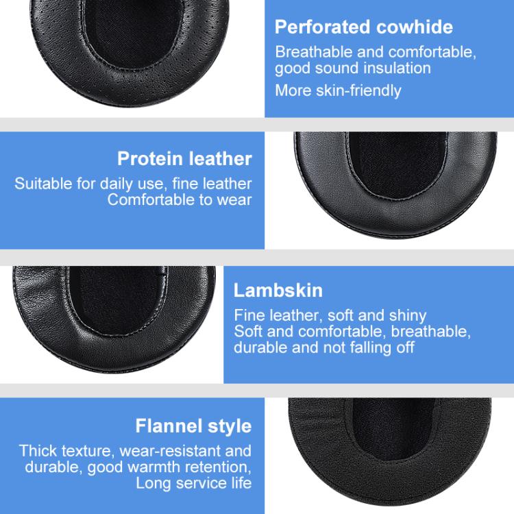 2pcs Sponge Earmuffs Replacement Earpads For Audeze LCD-2 / LCD-3 / LCD-4, Model:Protein Leather - Black