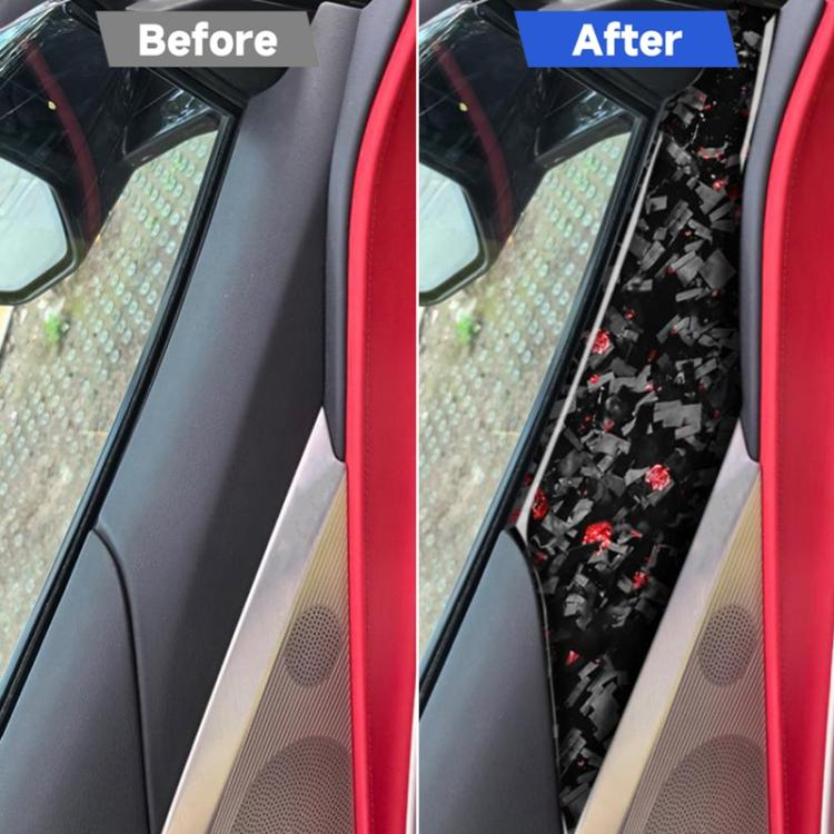2pcs/Set Forged Gold Foil Carbon Fiber Car Door Panel Decorative Sticker for Chevrolet Corvette C8 2020-, Left and Right Driver