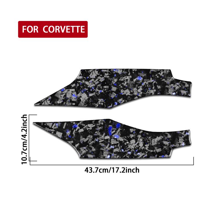 2pcs/Set Forged Gold Foil Carbon Fiber Car Door Panel Decorative Sticker for Chevrolet Corvette C8 2020-, Left and Right Driver