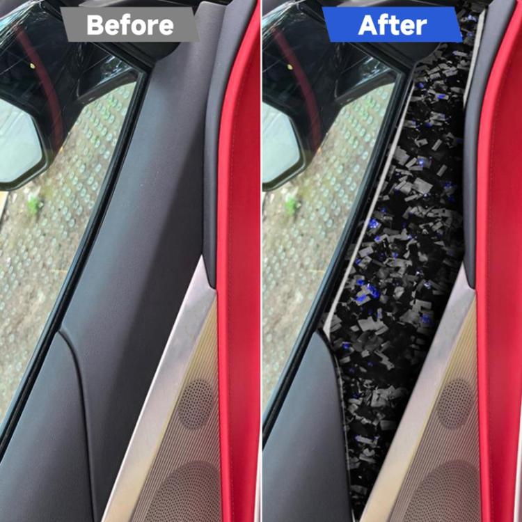 2pcs/Set Forged Gold Foil Carbon Fiber Car Door Panel Decorative Sticker for Chevrolet Corvette C8 2020-, Left and Right Driver