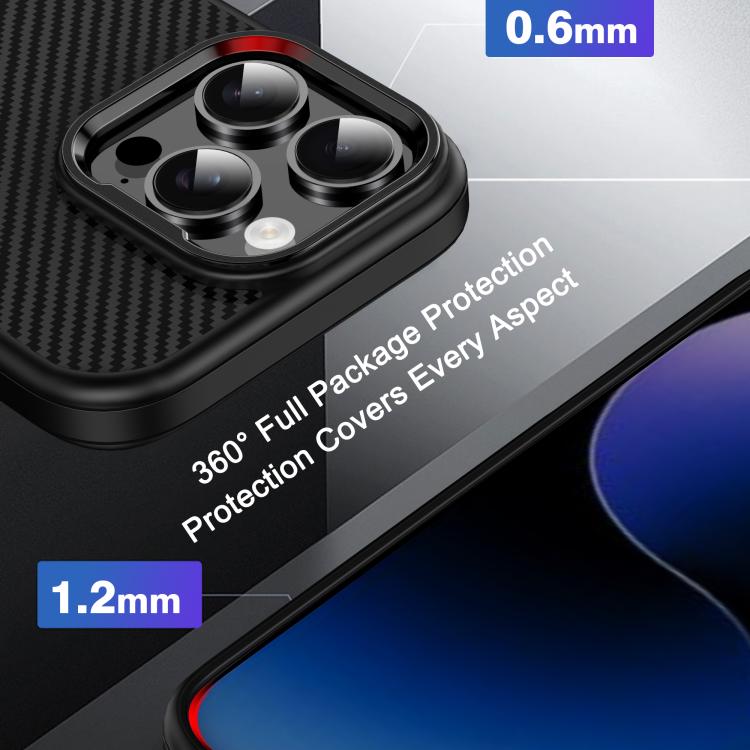 For iPhone 16 Pro iPAKY Star Lord Series Carbon Fiber Textured Oil Spray PC+TPU Phone Case