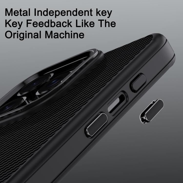 For iPhone 16 iPAKY Star Lord Series Carbon Fiber Textured Oil Spray PC+TPU Phone Case