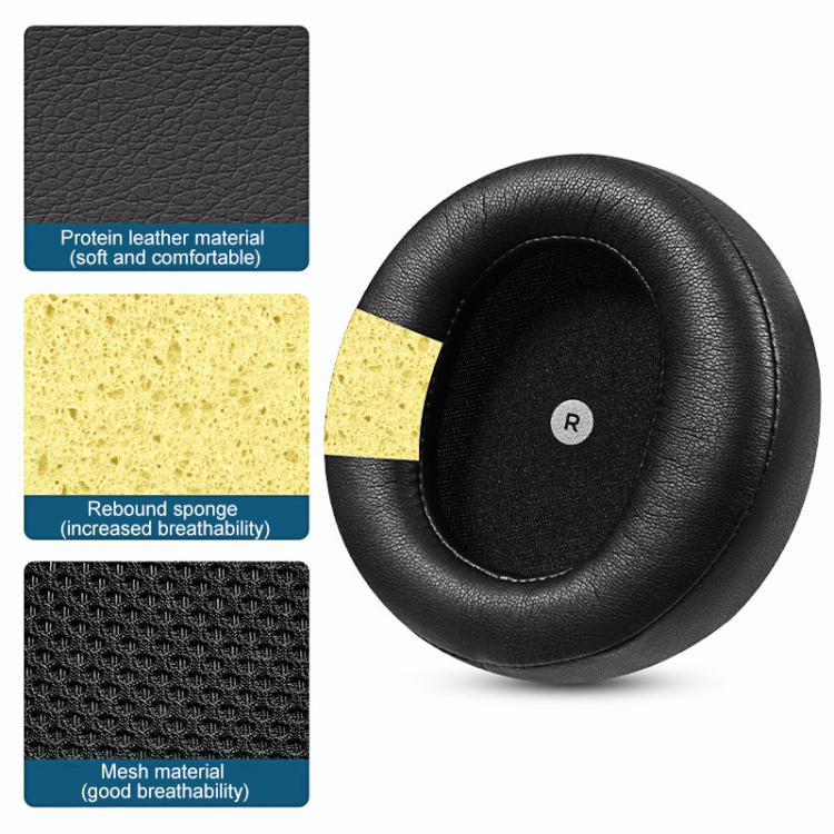 1 Pair Sponge Earmuffs Replacement Earpads For Audeze Maxwell, Model:Protein Leather - Black