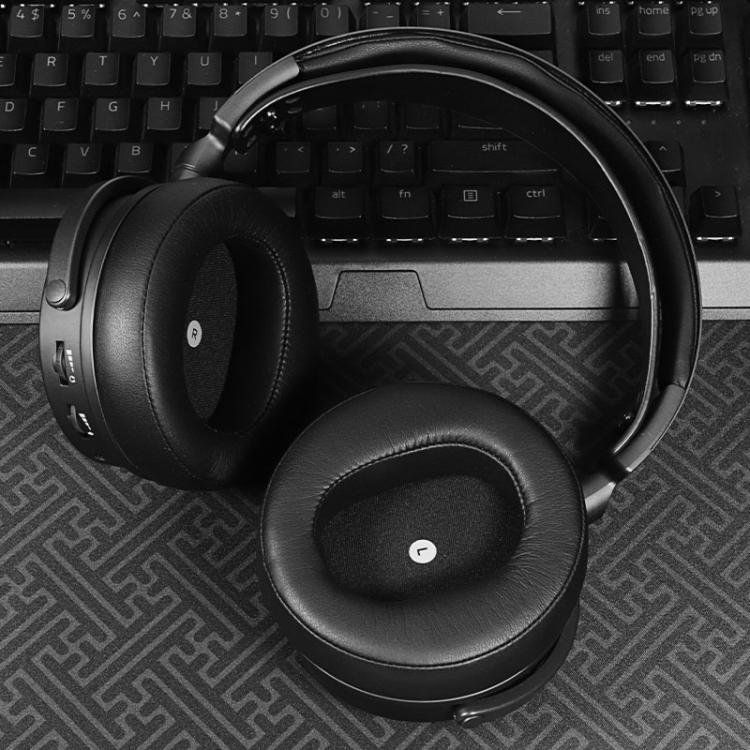 1 Pair Sponge Earmuffs Replacement Earpads For Audeze Maxwell, Model:Protein Leather - Black