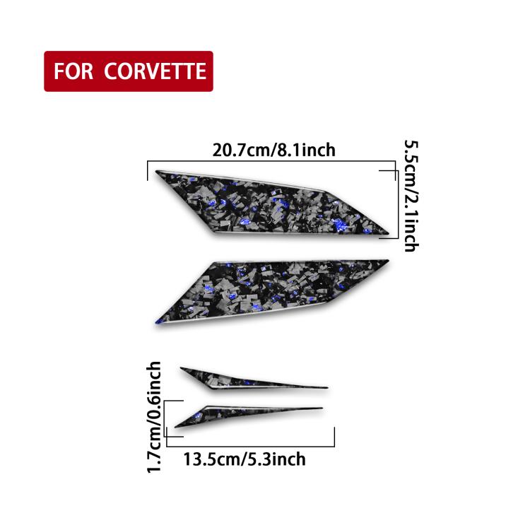 4pcs/Set Forged Gold Foil Carbon Fiber Car Taillight Sides Decorative Sticker for Chevrolet Corvette C8 2020-, Left and Right Driver