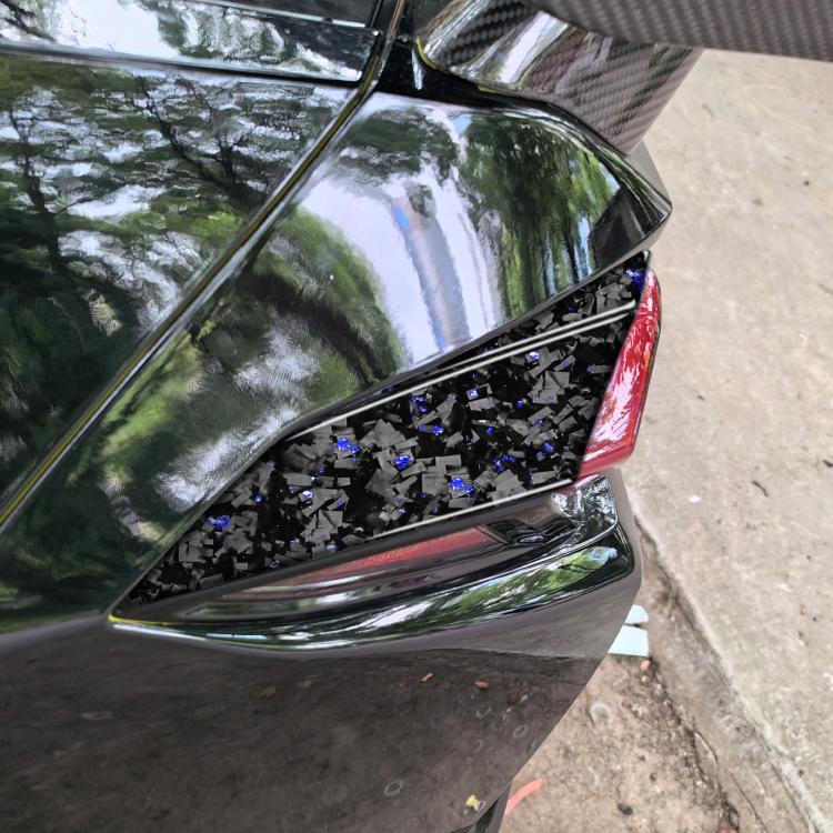 4pcs/Set Forged Gold Foil Carbon Fiber Car Taillight Sides Decorative Sticker for Chevrolet Corvette C8 2020-, Left and Right Driver