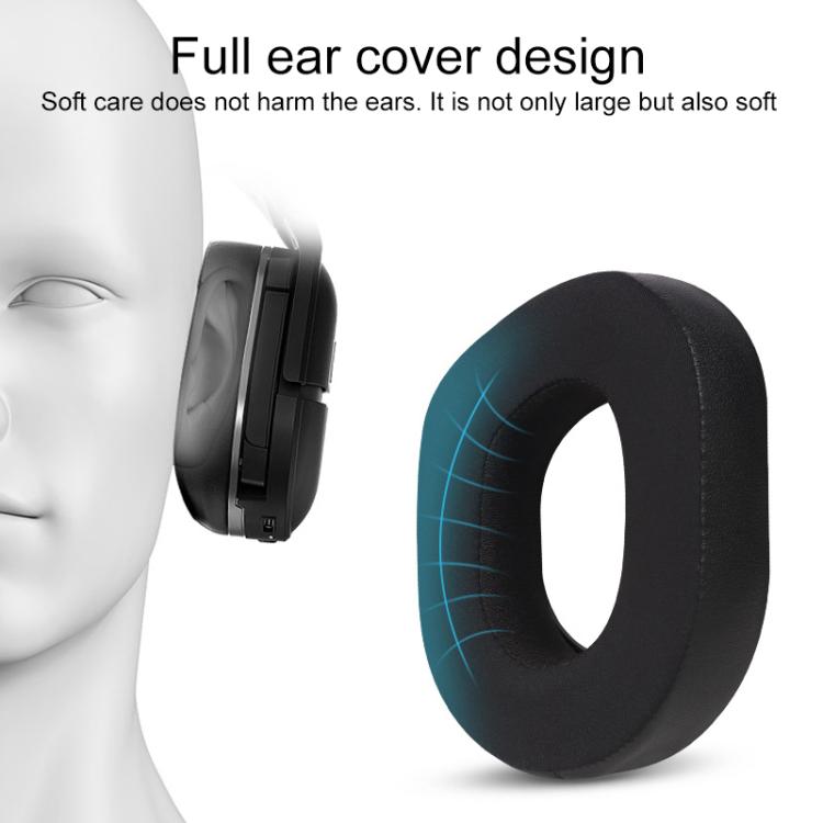 1 Pair Protein Leather Ice Silk Cloth Replacement Earpads For Turtle Beach Stealth 700 Gen 2 - Black