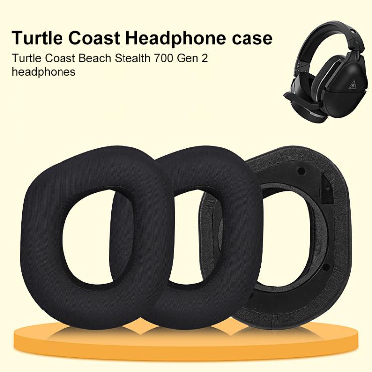 1 Pair Protein Leather Flannel Replacement Earpads For Turtle Beach Stealth 700 Gen 2 - Black