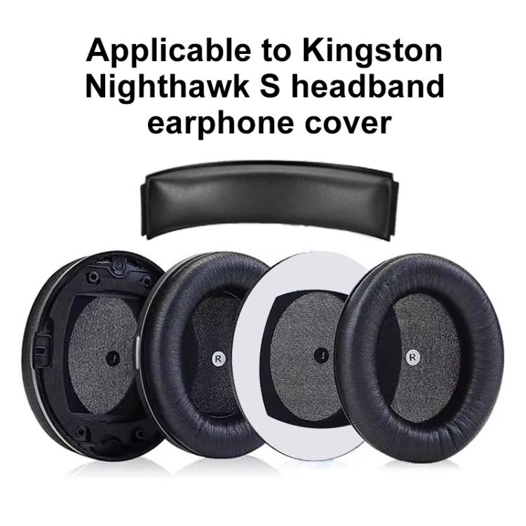 Sponge Earmuffs Replacement Earpads For Audeze Mobius, Model:Protein PU Headband - Black