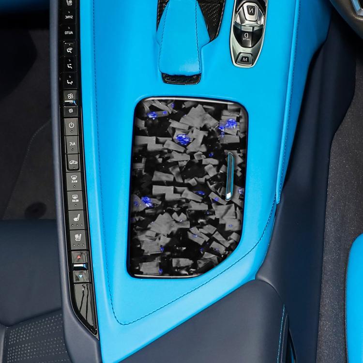 Forged Gold Foil Carbon Fiber Car Central Control Cup Cover Decorative Sticker for Chevrolet Corvette C8 2020-, Right Driver