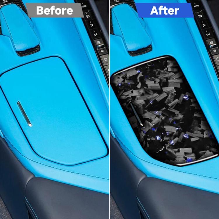Forged Gold Foil Carbon Fiber Car Central Control Cup Cover Decorative Sticker for Chevrolet Corvette C8 2020-, Left Driver