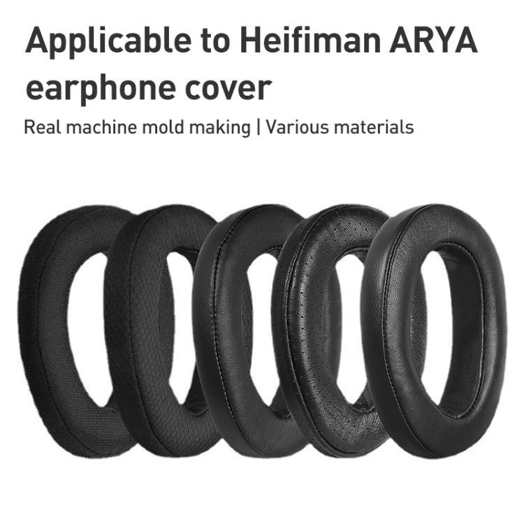1 Pair Protein Leather Replacement Earpads For HIFIMAN EDITION X / XS / ANANDA / HE1000SE / ARYA - Black