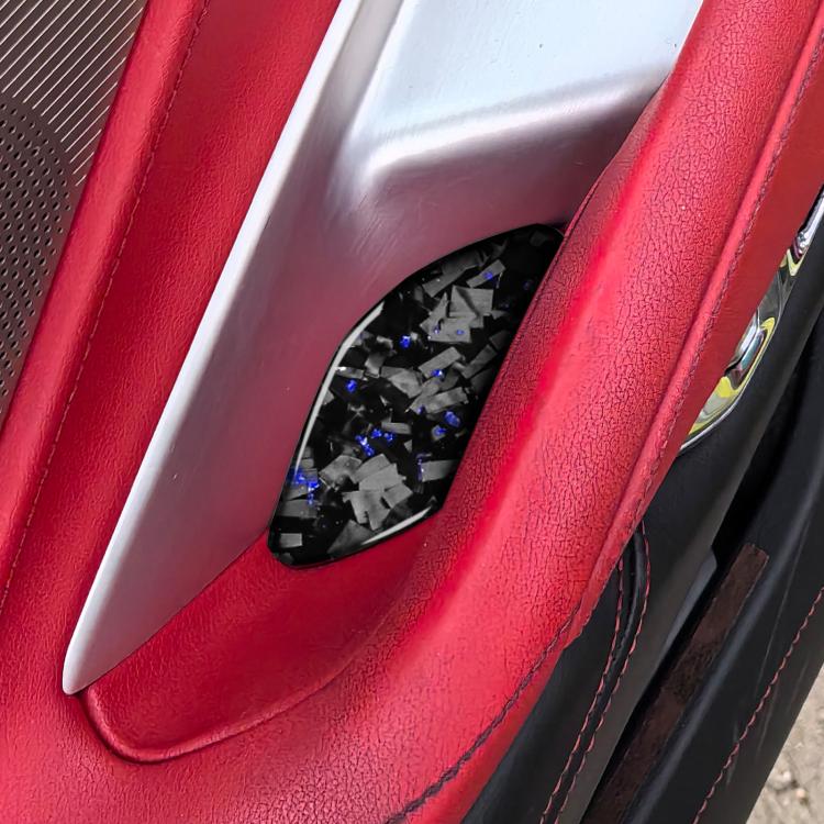 2pcs/Set Forged Gold Foil Carbon Fiber Car Inside Door Bowl Decorative Sticker for Chevrolet Corvette C8 2020-, Left and Right Driver