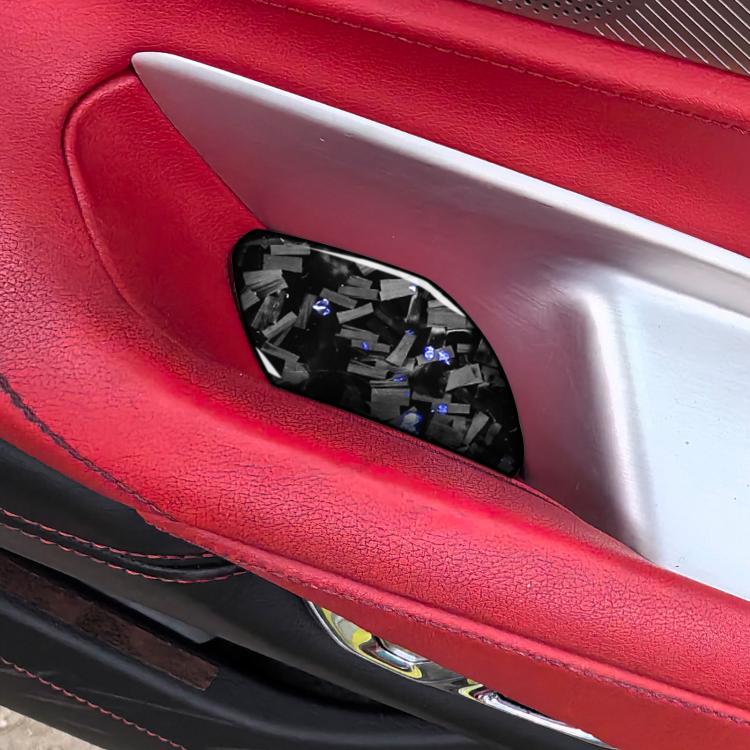 2pcs/Set Forged Gold Foil Carbon Fiber Car Inside Door Bowl Decorative Sticker for Chevrolet Corvette C8 2020-, Left and Right Driver