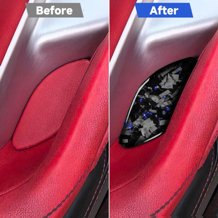 2pcs/Set Forged Gold Foil Carbon Fiber Car Inside Door Bowl Decorative Sticker for Chevrolet Corvette C8 2020-, Left and Right Driver