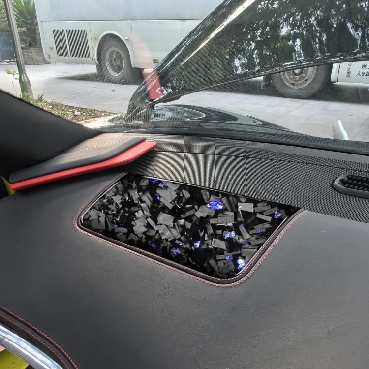 Forged Gold Foil Carbon Fiber Car Front Passenger Seat Panel Decorative Sticker for Chevrolet Corvette C8 2020-, Right Driver