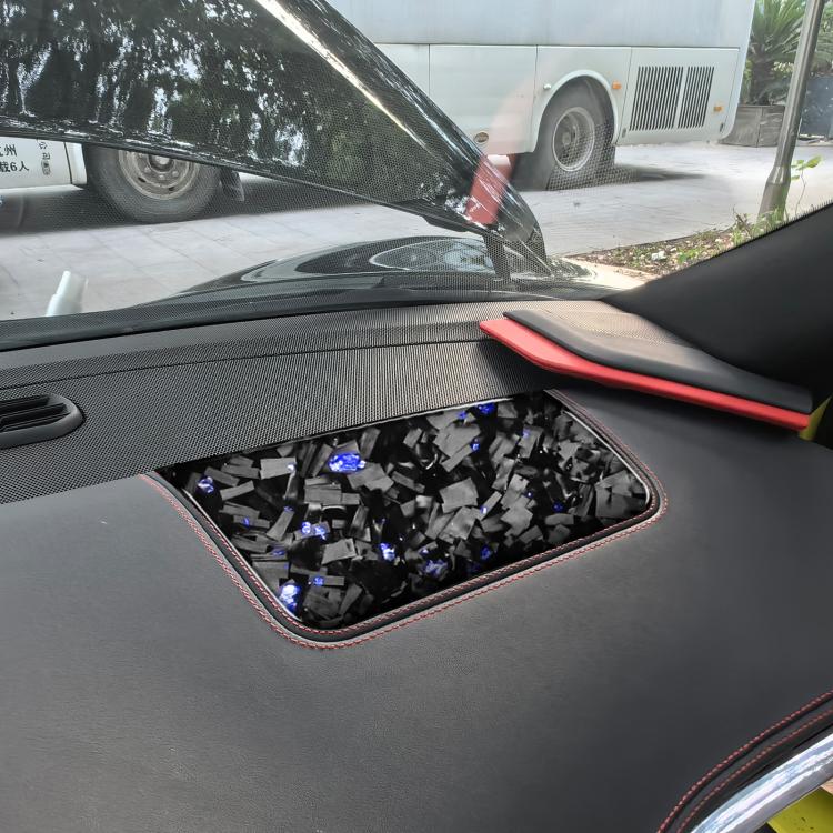 Forged Gold Foil Carbon Fiber Car Front Passenger Seat Panel Decorative Sticker for Chevrolet Corvette C8 2020-, Left Driver