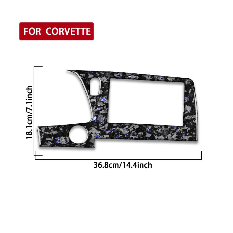 Forged Gold Foil Carbon Fiber Car Central Control Screen Frame Decorative Sticker for Chevrolet Corvette C8 2020-, Left Driver