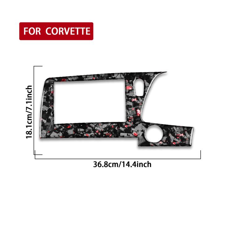 Forged Gold Foil Carbon Fiber Car Central Control Screen Frame Decorative Sticker for Chevrolet Corvette C8 2020-, Right Driver