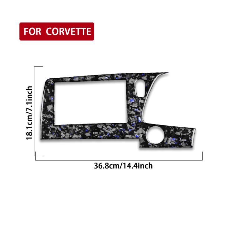 Forged Gold Foil Carbon Fiber Car Central Control Screen Frame Decorative Sticker for Chevrolet Corvette C8 2020-, Right Driver