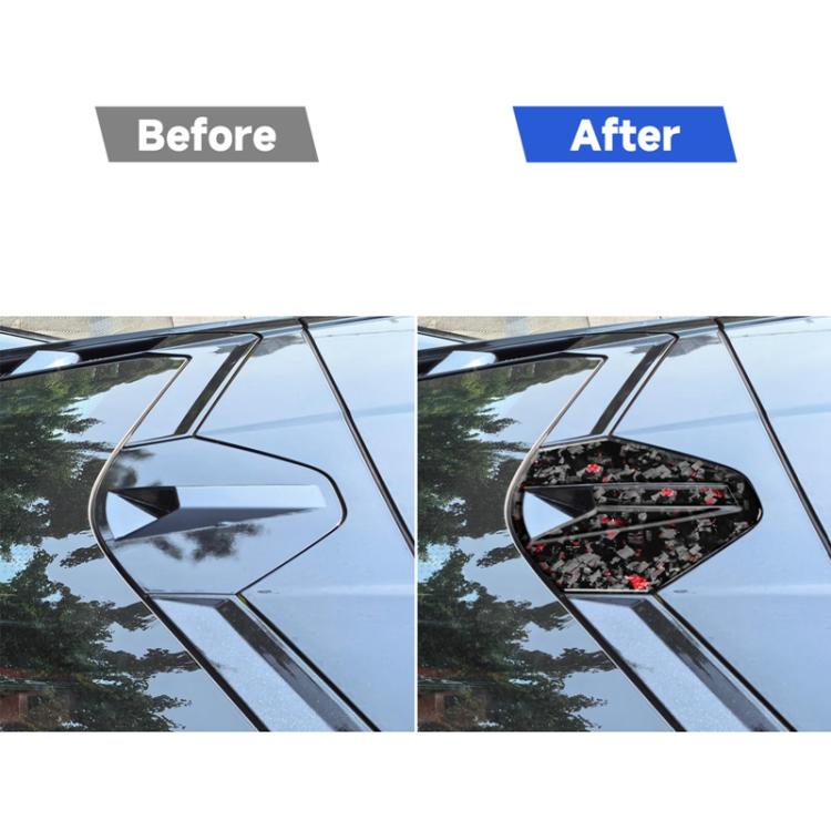 4pcs/Set Forged Gold Foil Carbon Fiber Car Rear Roof Camera Decorative Sticker for Chevrolet Corvette C8 2020-, Left and Right Driver