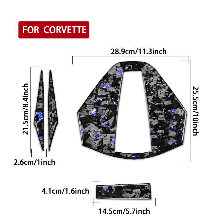 4pcs/Set Forged Gold Foil Carbon Fiber Car Rear Roof Camera Decorative Sticker for Chevrolet Corvette C8 2020-, Left and Right Driver