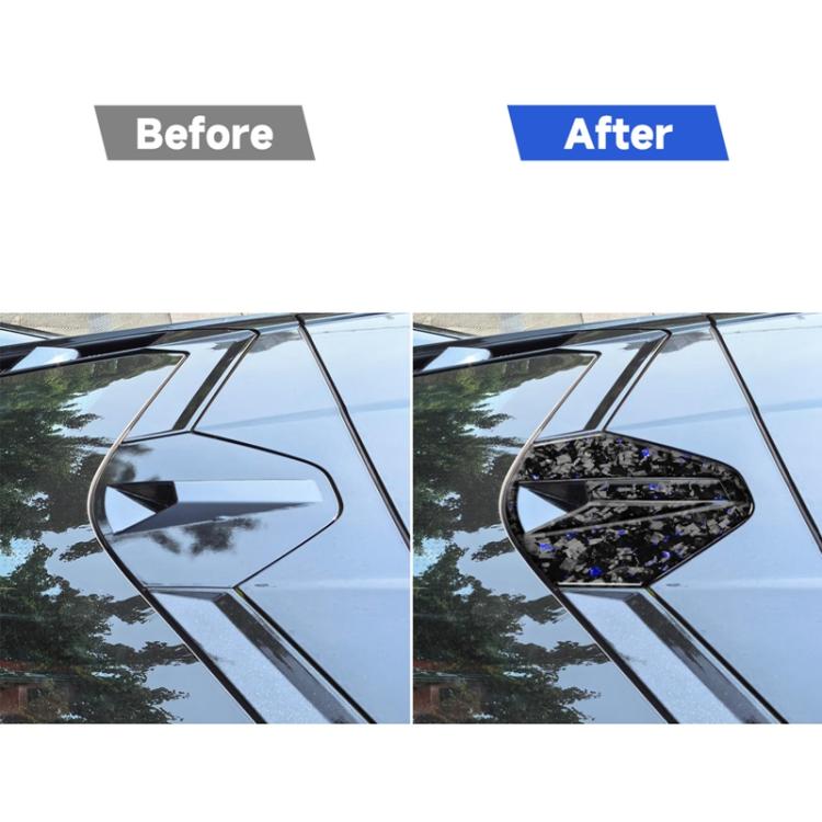 4pcs/Set Forged Gold Foil Carbon Fiber Car Rear Roof Camera Decorative Sticker for Chevrolet Corvette C8 2020-, Left and Right Driver