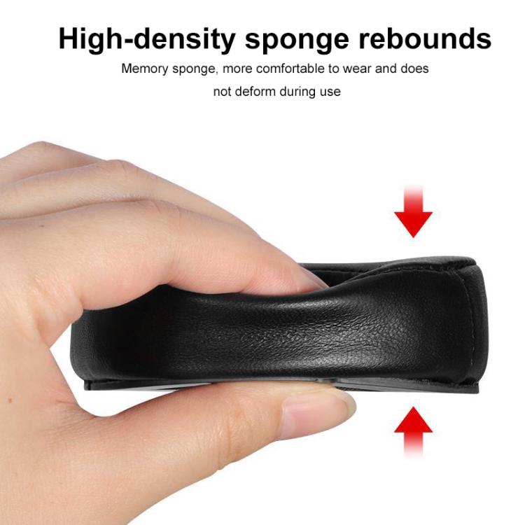 2pcs Magnetic Snap-on Lambskin Leather Earpads For Abyss Diana Phi / AB-1266 - Black