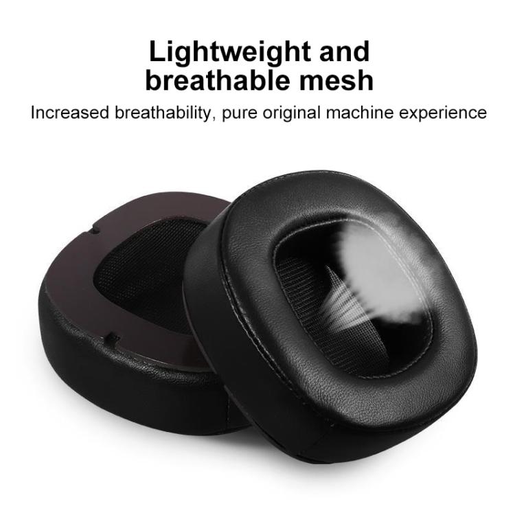 2pcs Magnetic Snap-on Lambskin Leather Earpads For Abyss Diana Phi / AB-1266 - Black