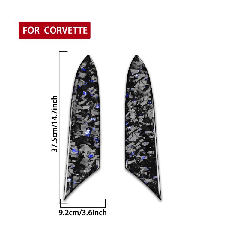 2pcs/Set Forged Gold Foil Carbon Fiber Car Inside Armrest Panel Decorative Sticker for Chevrolet Corvette C8 2020-, Left and Right Driver