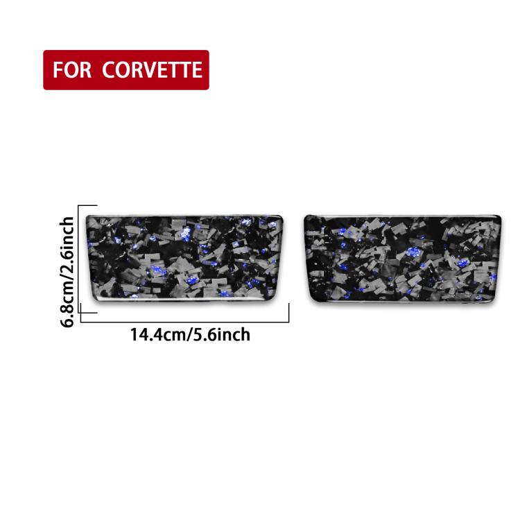 2pcs/Set Forged Gold Foil Carbon Fiber Car Makeup Mirror Panel Decorative Sticker for Chevrolet Corvette C8 2020-, Left and Right Driver