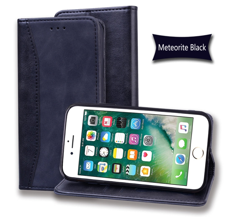 For iPhone 6s Business Stitching Horizontal Flip Leather Case with Double Folding & Bracket & Card Slots & Photo Frame & Wallet
