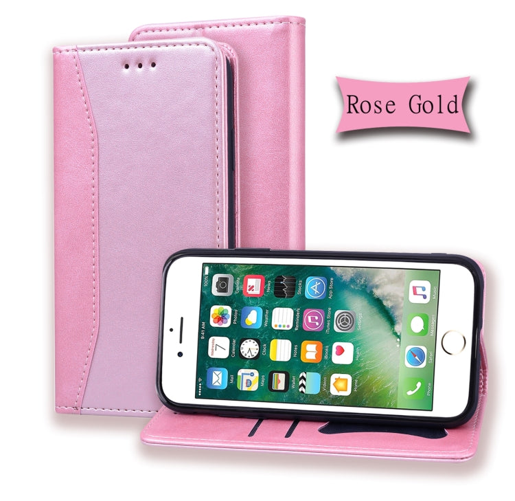 For iPhone 6s Business Stitching Horizontal Flip Leather Case with Double Folding & Bracket & Card Slots & Photo Frame & Wallet