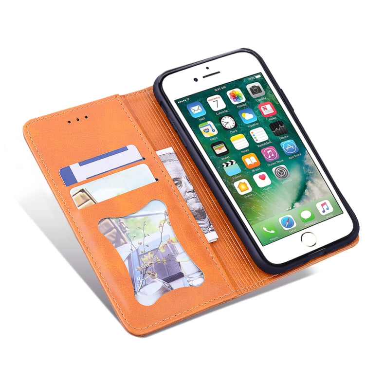 For iPhone 6 Plus Business Stitching Horizontal Flip Leather Case with Double Folding & Bracket & Card Slots & Photo Frame & Wallet