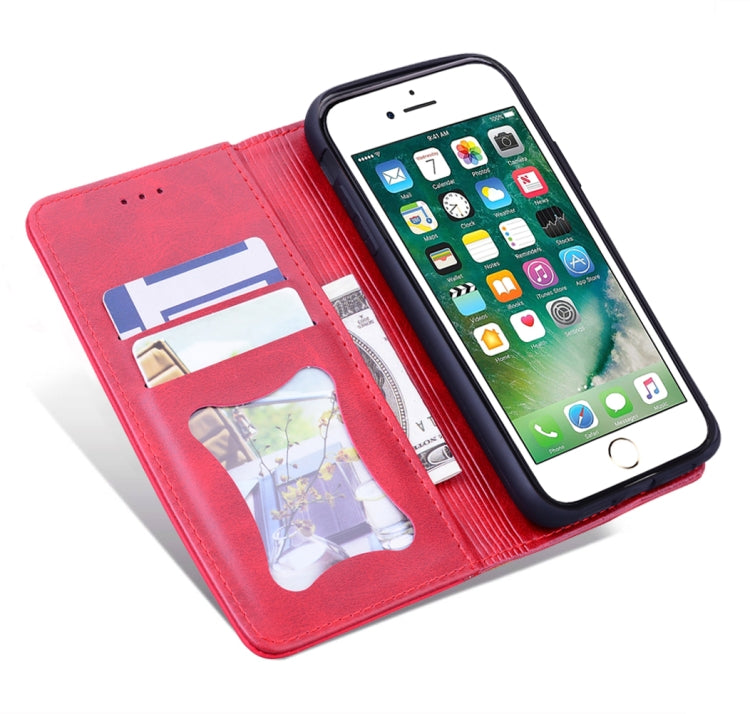 For iPhone 6 Plus Business Stitching Horizontal Flip Leather Case with Double Folding & Bracket & Card Slots & Photo Frame & Wallet