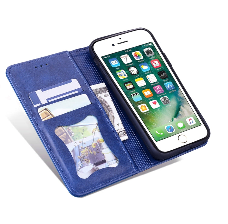 For iPhone 6s Plus Business Stitching Horizontal Flip Leather Case with Double Folding & Bracket & Card Slots & Photo Frame & Wallet