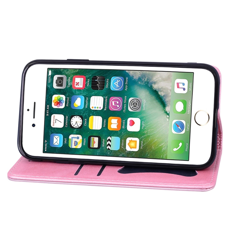 For iPhone 6s Plus Business Stitching Horizontal Flip Leather Case with Double Folding & Bracket & Card Slots & Photo Frame & Wallet