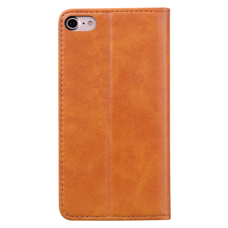 For iPhone 7 Plus / 8 Plus Business Stitching Horizontal Flip Leather Case with Double Folding & Bracket & Card Slots & Photo Frame & Wallet