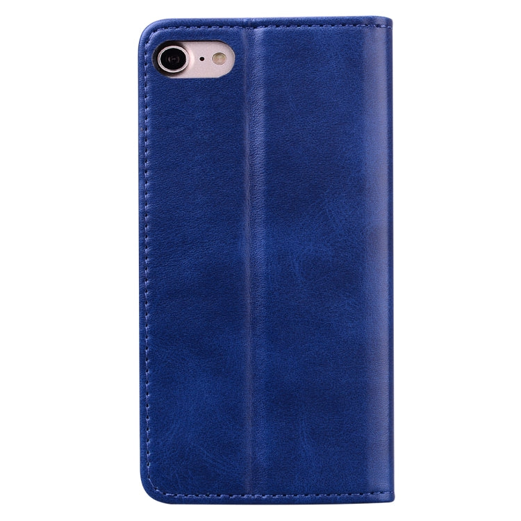 For iPhone 7 Plus / 8 Plus Business Stitching Horizontal Flip Leather Case with Double Folding & Bracket & Card Slots & Photo Frame & Wallet