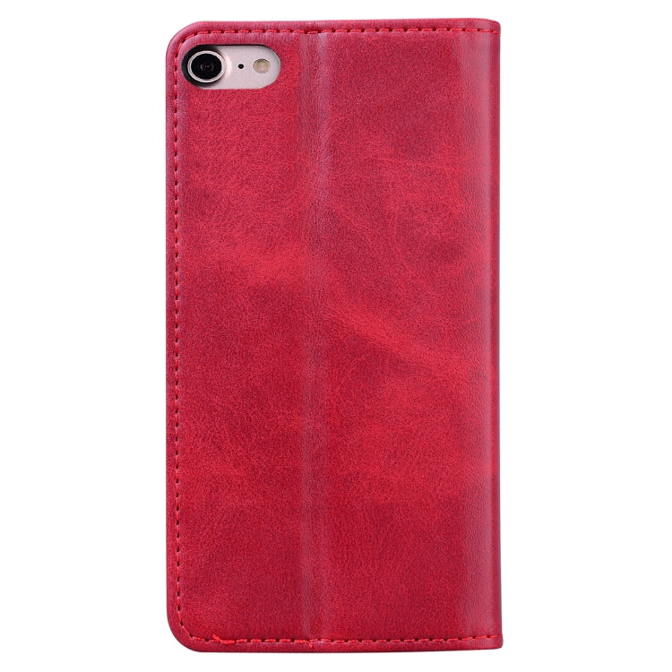 For iPhone 7 Plus / 8 Plus Business Stitching Horizontal Flip Leather Case with Double Folding & Bracket & Card Slots & Photo Frame & Wallet