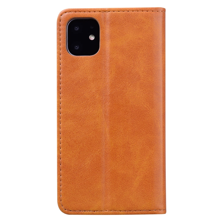 For iPhone 11 Business Stitching Horizontal Flip Leather Case with Double Folding & Bracket & Card Slots & Photo Frame & Wallet