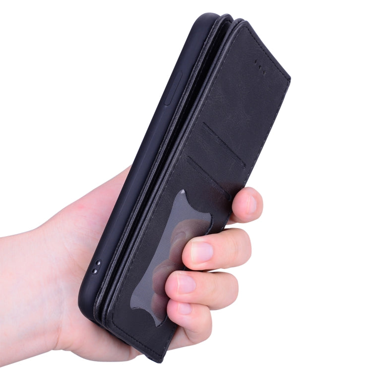 For iPhone 11 Business Stitching Horizontal Flip Leather Case with Double Folding & Bracket & Card Slots & Photo Frame & Wallet