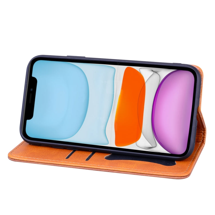 For iPhone 11 Pro Max Business Stitching Horizontal Flip Leather Case with Double Folding & Bracket & Card Slots & Photo Frame & Wallet