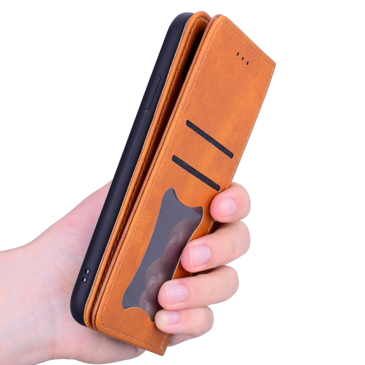 For iPhone 11 Pro Max Business Stitching Horizontal Flip Leather Case with Double Folding & Bracket & Card Slots & Photo Frame & Wallet