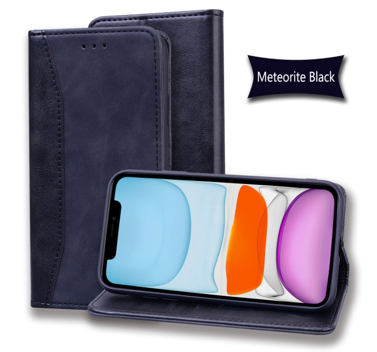 For iPhone 11 Pro Max Business Stitching Horizontal Flip Leather Case with Double Folding & Bracket & Card Slots & Photo Frame & Wallet